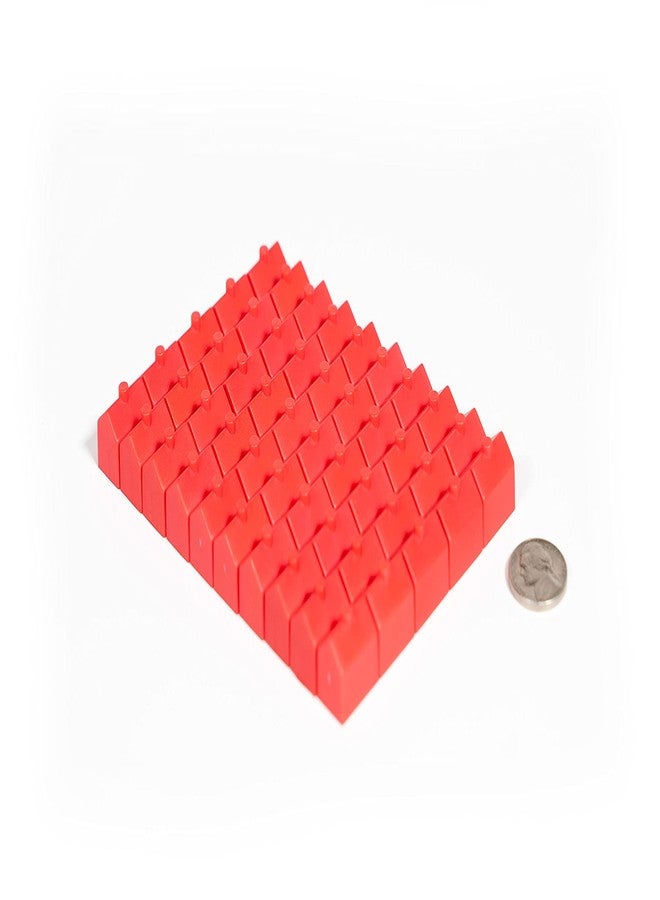 Morrison Games Plastic Hotels: Red Color Board Game Replacement Hotel (Colored Miniature Town & City Buildings, Board Game Playing Pieces) | 50 Pieces - Image 1